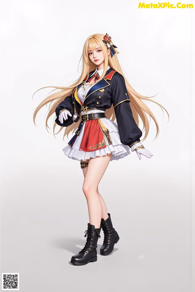 A woman with long blonde hair wearing a uniform.